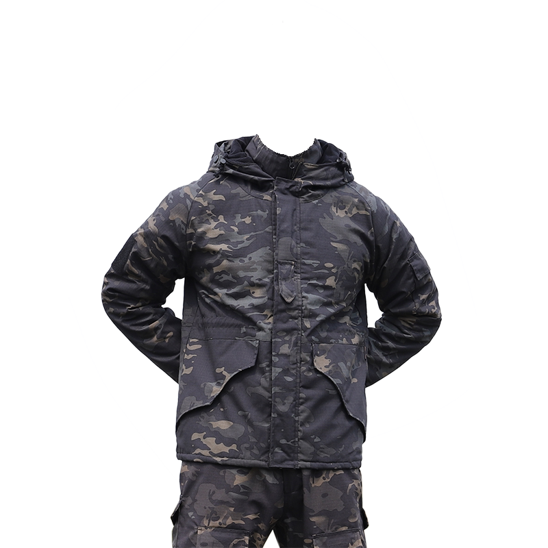 新款迷彩服套装男女加绒外套加厚
