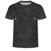 潮流爆款 假两件男士 T恤3D数码 夏季 印花短袖 上衣厂家直销