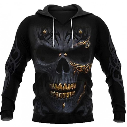 外贸亚马逊速卖通男士卫衣3D金牙