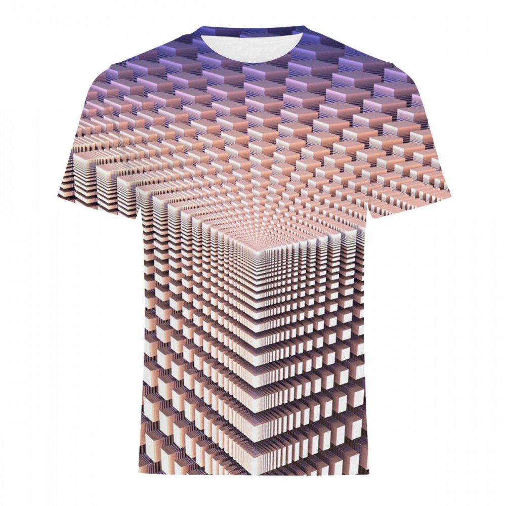 短袖男士3dT恤 休闲数码印花T恤透气实惠宽松3d图案数码印花短袖
