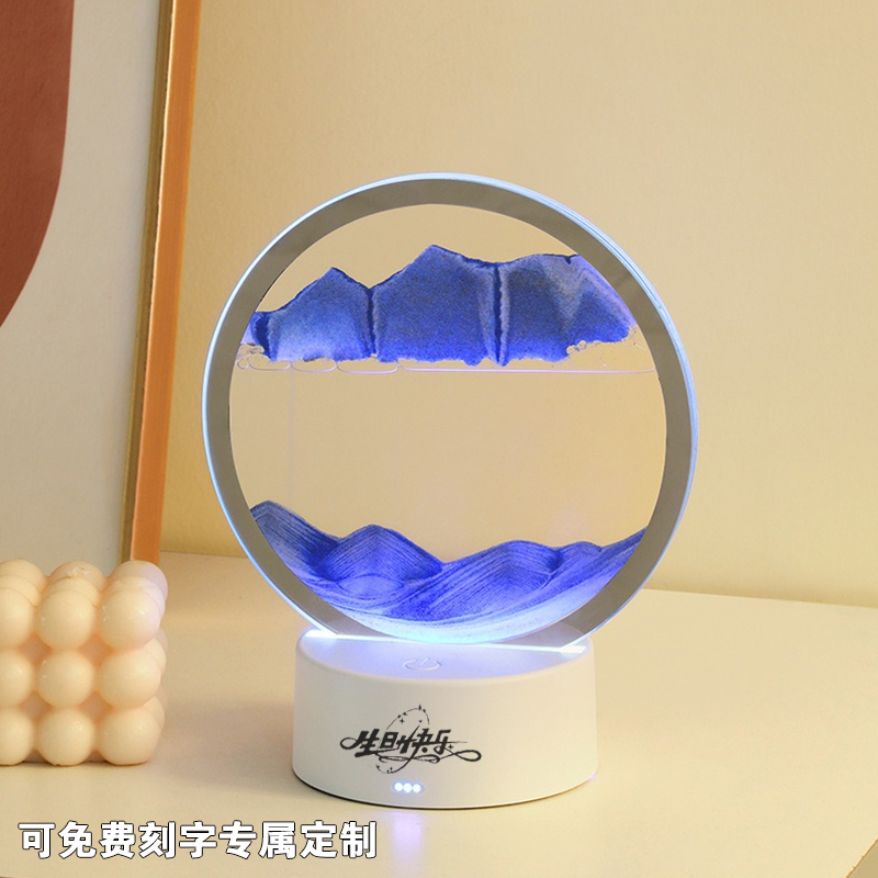 流沙画小夜灯摆件酒吧咖啡厅玄关桌面创意家居装饰乔迁新居小礼品图片