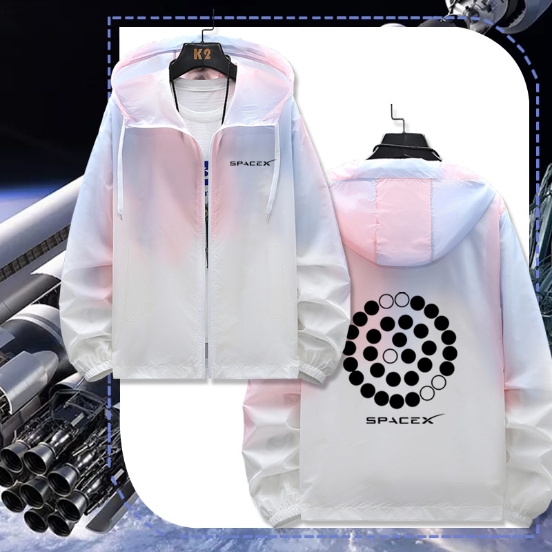 SpaceX猛禽发动机男女星舰发射薄款夹克马斯克周边防晒衣外套jl