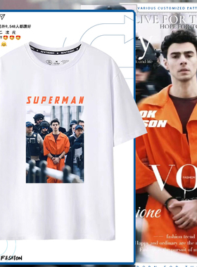 Luigi Mangione橙色人照片路易吉曼吉奥内美国CEO刺客短袖T恤潮LN