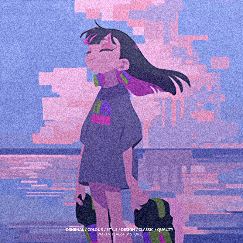 永远是深夜有多好日系音乐二次元连帽加绒卫衣外套休闲宽松潮流js