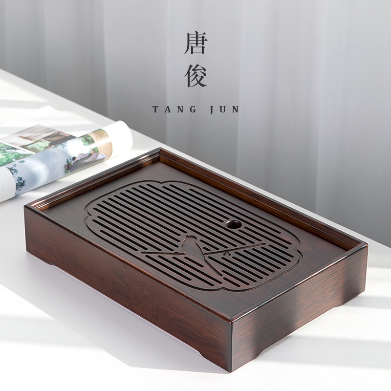 茶盘小茶台家用托盘小型茶海竹制蓄水现代简约沥水茶盘茶具储水式