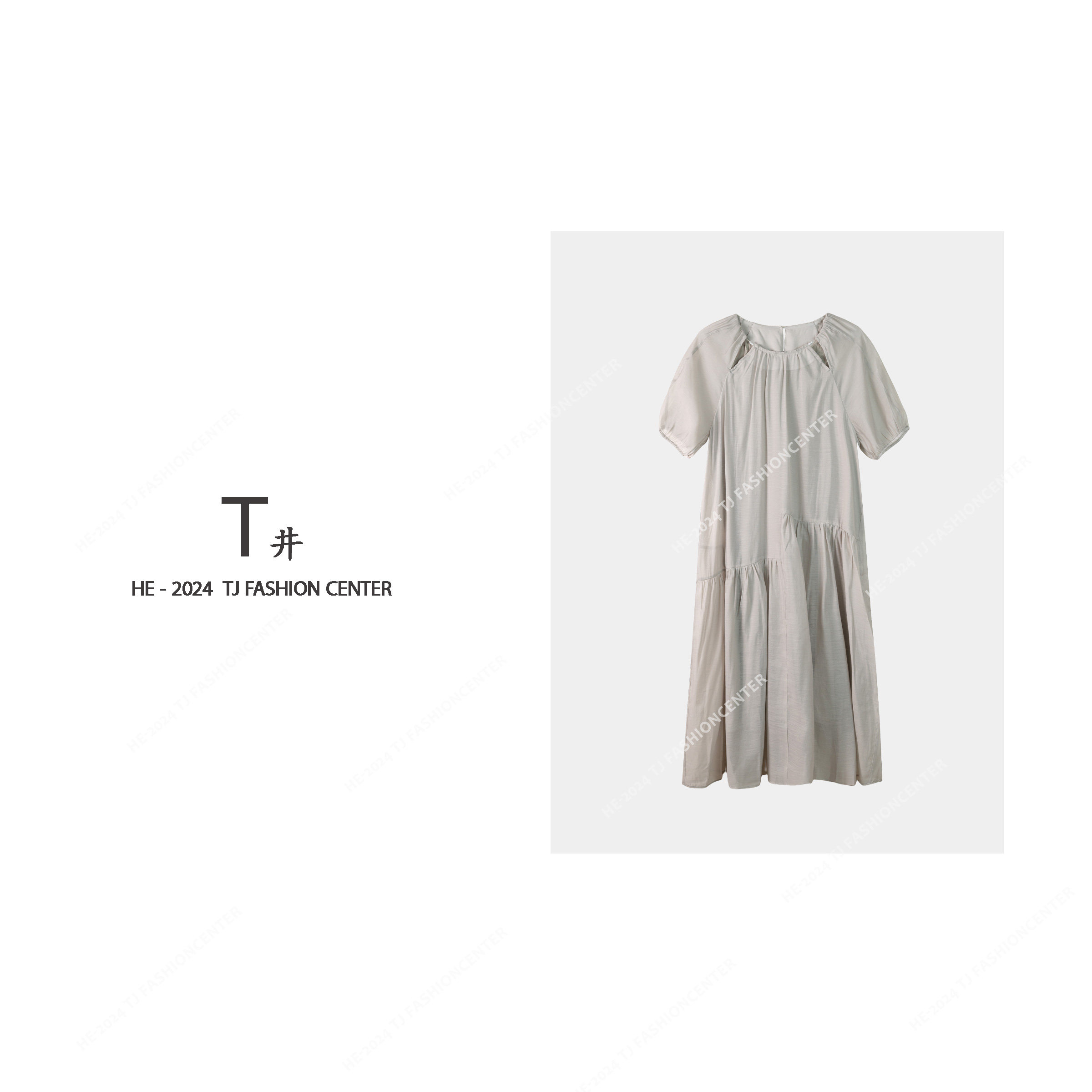 T井姐妹【天青色】夏季新款设计感宽松连衣裙LYQ2406-A356