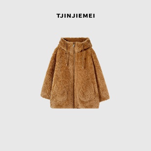 简约宽松羊毛外套WT2511 设计感时尚 TJ620 焦糖 T井姐妹