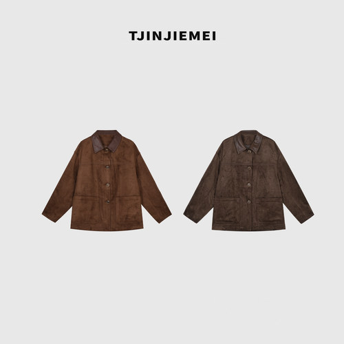 T井姐妹【玛奇朵】设计感轻奢精致复古外套WT2608-96079