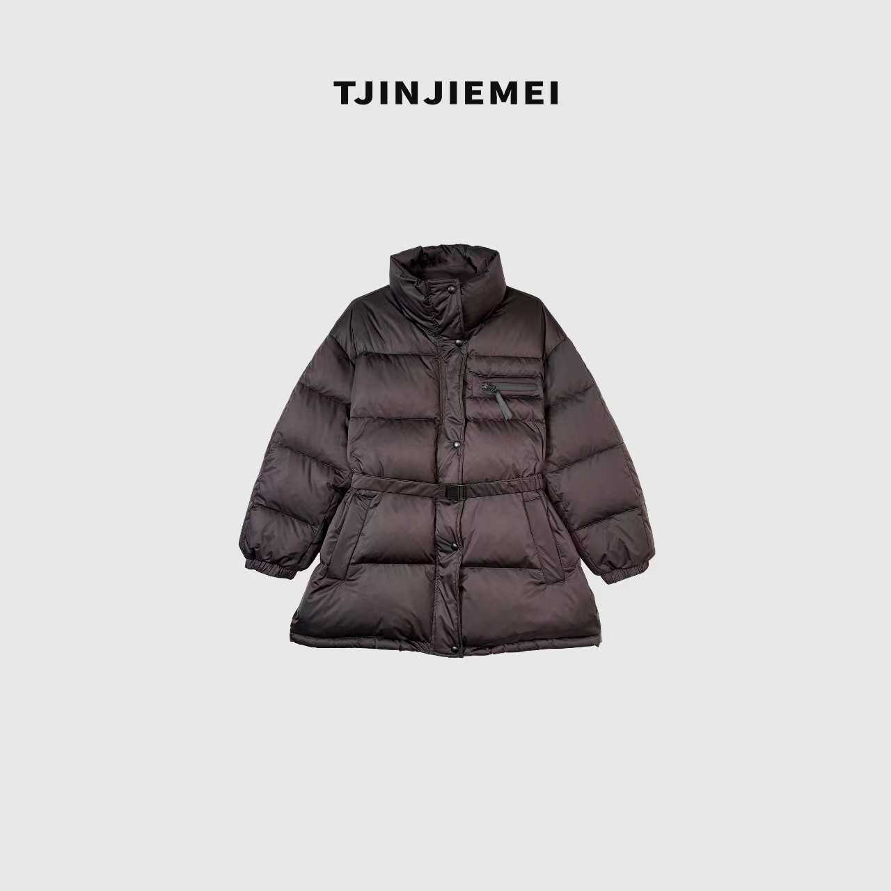 T井姐妹【拉达】设计感腰带鹅绒服ERF2511-ER9010