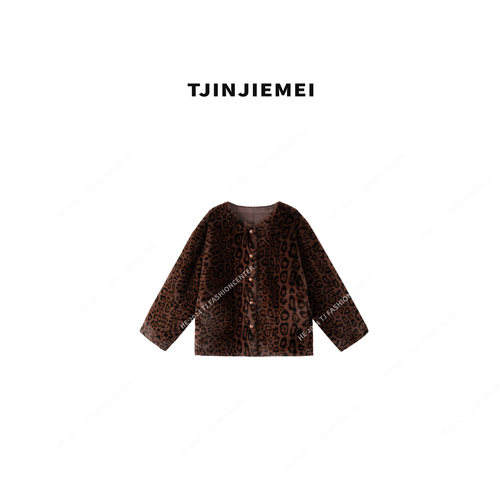 【T井姐妹】设计感豹纹气质外套WT2410-TJ0060