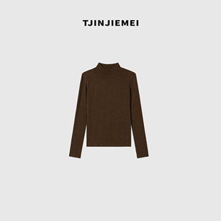 QD0828 棉山羊绒混纺精致百搭半高领T恤TX2509 T井姐妹 半高领