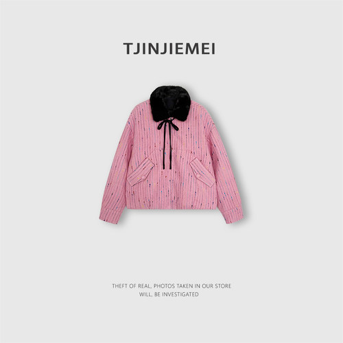 T井姐妹【黑桃粉】设计感精致小众气质温柔羽绒服ERF2601-5081