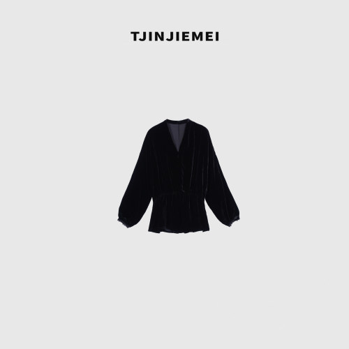 T井姐妹【女人味】设计感精致真丝丝绒百搭气质T恤TX2607-TJ945
