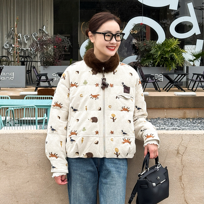 T井姐妹【尼克】设计感水貂领高订精致鹅绒服ERF2512-3879