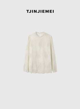 T井姐妹【精致女人】设计感领简约镂空蕾丝T恤TX2510-TJ565