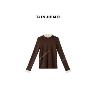 T恤DD2411 长袖 81925 休闲百搭显瘦花边袖 T井姐妹新款