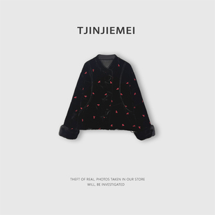 ZT671 设计感精致刺绣真丝丝绒鹅绒服YRF2512 T井姐妹 上上签