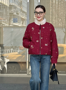 T井姐妹【贺岁】设计感精致新中式绵羊毛刺绣鹅绒服ERF2512-5906