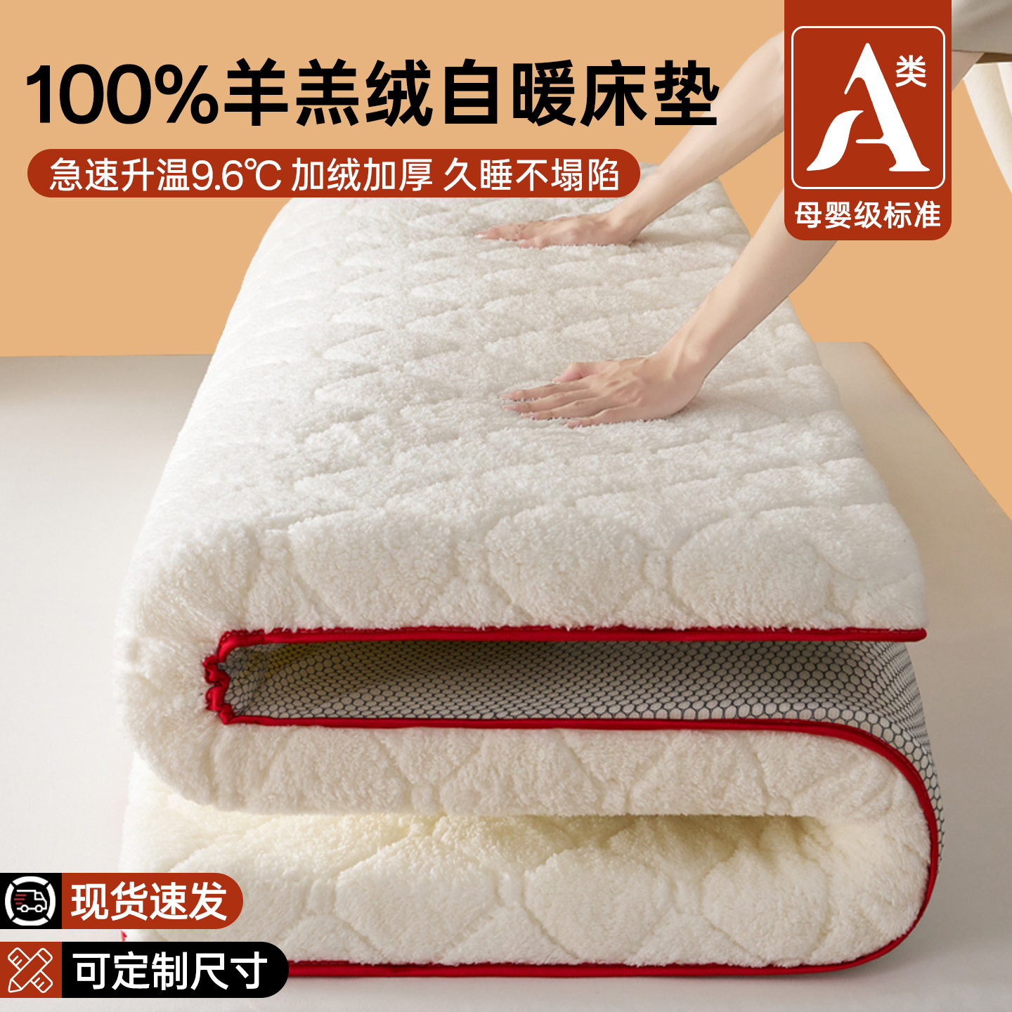 2025新款5D硬质棉羊羔绒床垫软垫榻榻米床垫子180x200垫子冬加厚