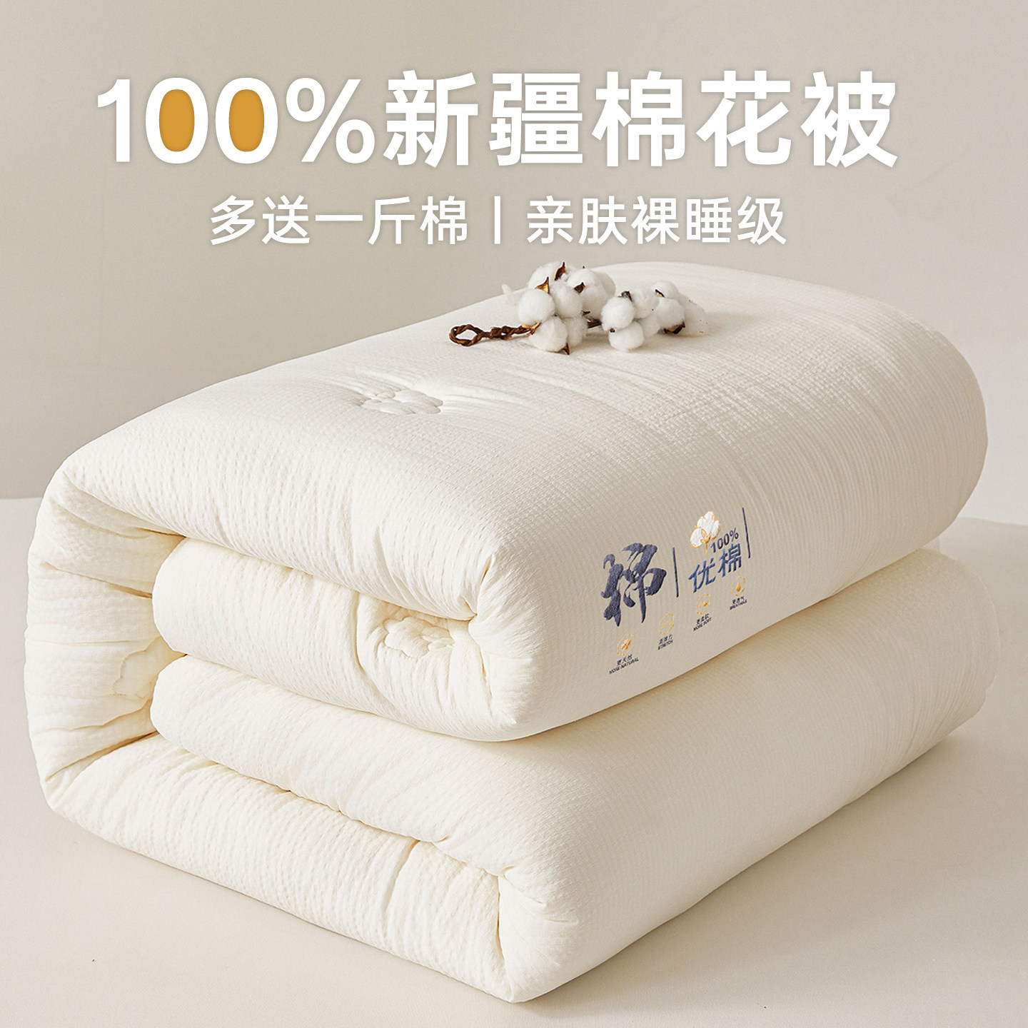 100%新疆棉花纯棉被子被芯春秋冬季单人全棉被褥宿舍被子冬被单人,床上用品,棉花被,淘宝优惠券,粉丝福利购,淘宝优惠卷