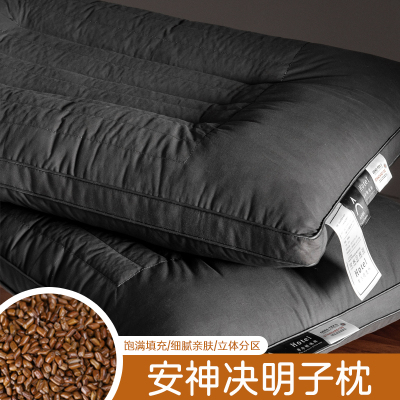 高端决明子枕头五星级酒店专用成人护颈椎助睡眠决明子高硬枕芯男