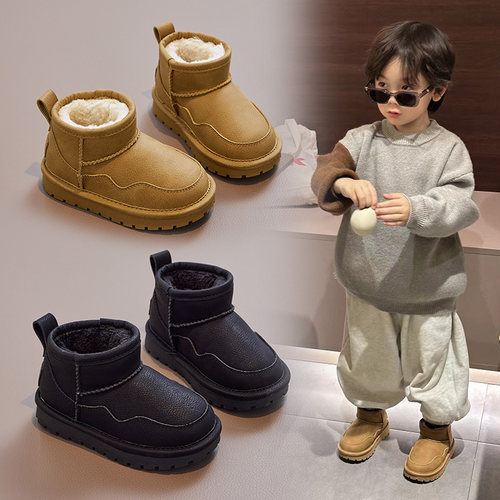 男童雪地靴防水防滑加绒加厚棉靴