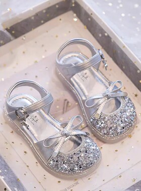 女童水晶公主凉鞋2026新款夏季儿童女孩夏款包头水晶鞋软底女宝宝