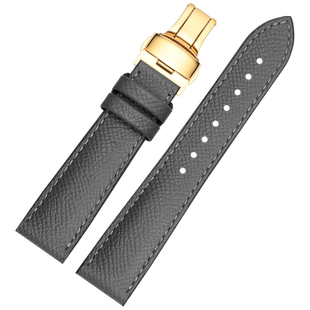 氟橡胶贴牛皮手表带男款适配劳力士天梭万国西铁城欧米茄联名表链