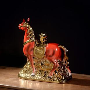 空瓶 马到成功景德镇陶瓷酒瓶酒壶密封装饰摆件创意5斤装