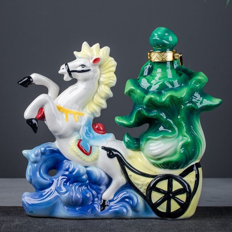 马上发财景德镇陶瓷酒瓶