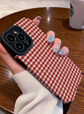 DZ华鹃适用vivox300新款手机壳x200pro硅胶x80女款pro全包x70防摔x60红色s50格子简约高级感网红iqoo15/s30软