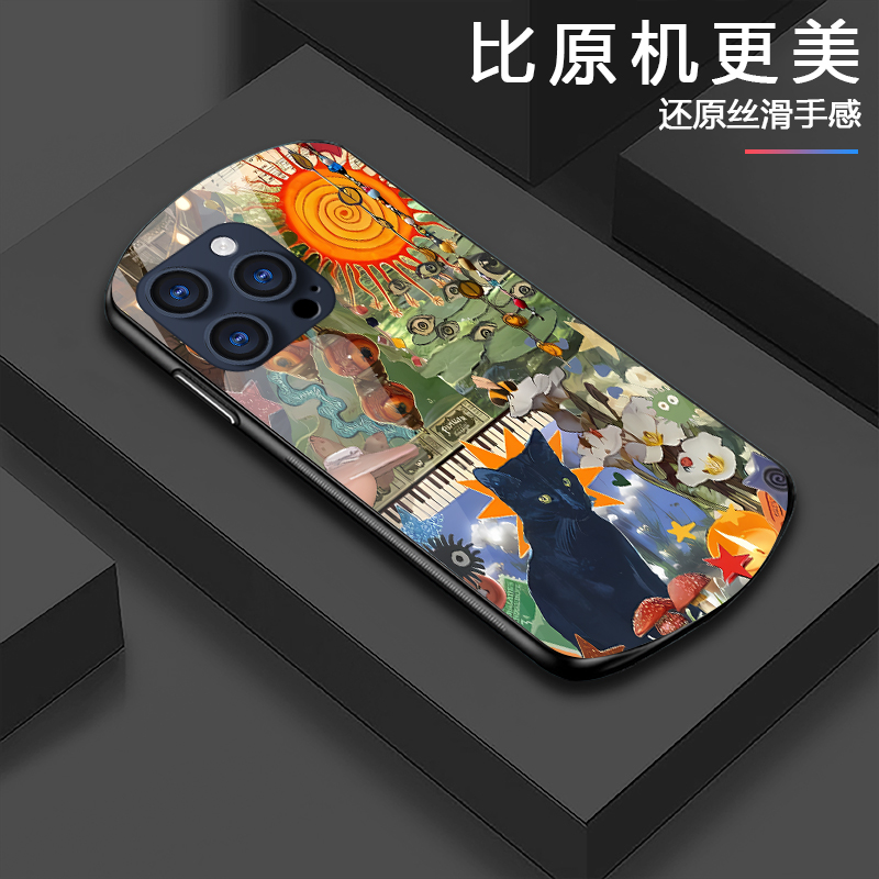 适用荣耀小众防摔手机壳新款玻璃