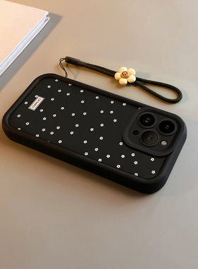 DZ适用苹果15promax手机壳新款iPhone14潮牌15全包14plus白色碎花波点13小清新12简约小众11promax创意日韩8p