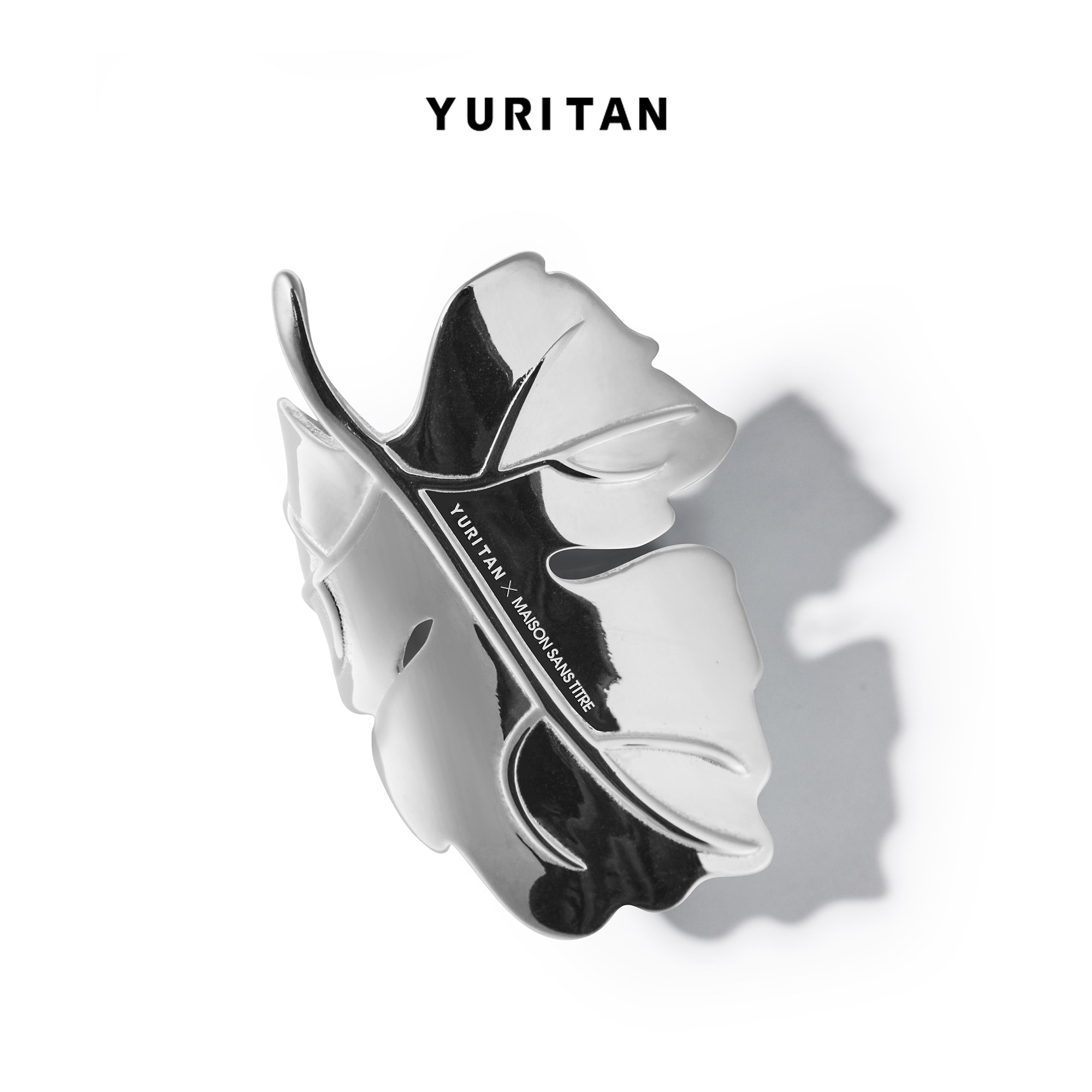 YURITANX MAISON SANS TITRE跨界 无花果叶饰耳夹 纯银时尚耳饰