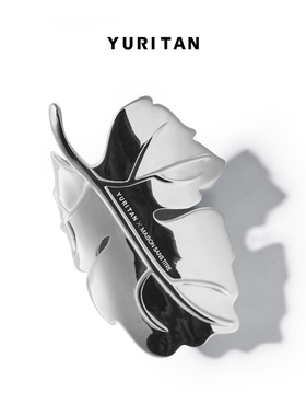 YURITANX MAISON SANS TITRE跨界 无花果叶饰耳夹 纯银时尚耳饰