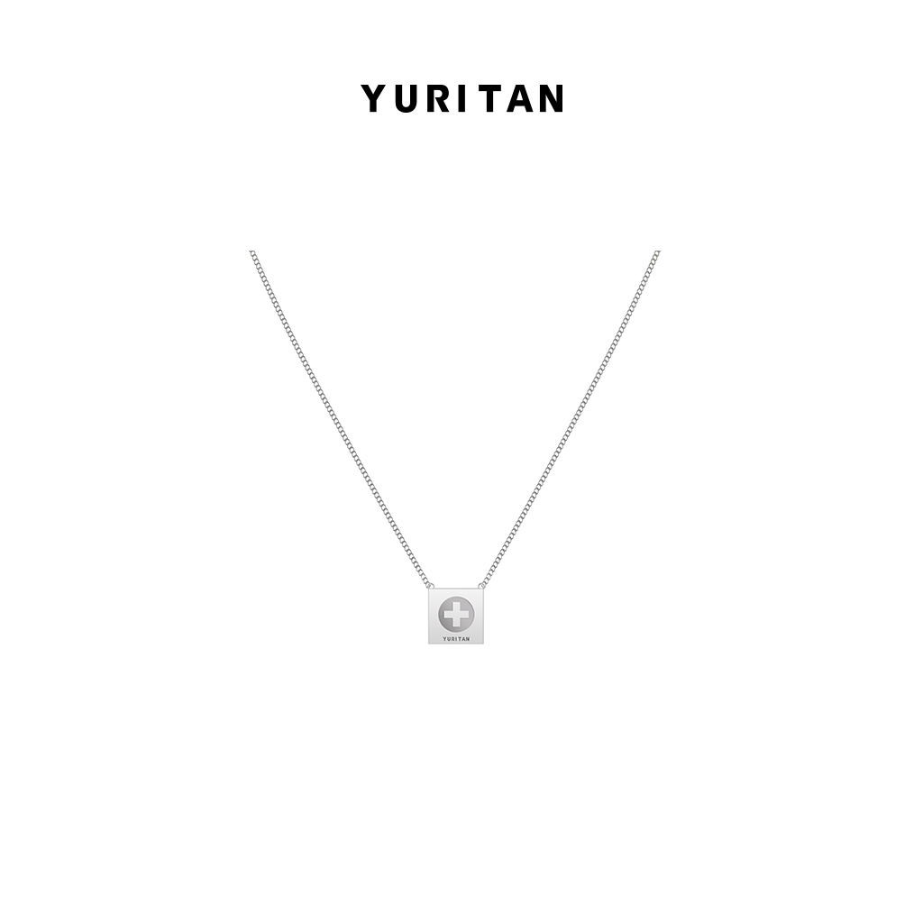 yuritan方牌纯银时尚风锁骨链