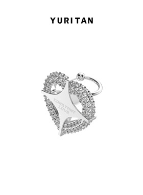 YURITAN心芒锆石耳夹单只分左右2024春夏新款耳骨夹