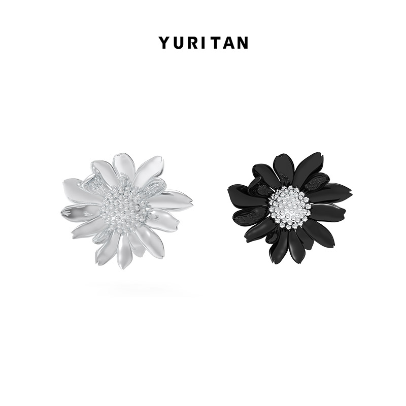 yuritan甜酷风雏菊镀金耳钉