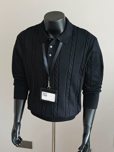 Свитер с длинными рукавами и узором «старые деньги», ленивая ретро-основа