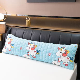 珊瑚绒卡通1.5床长枕芯套 棉地郎加厚牛奶绒双人长枕套枕头套冬季