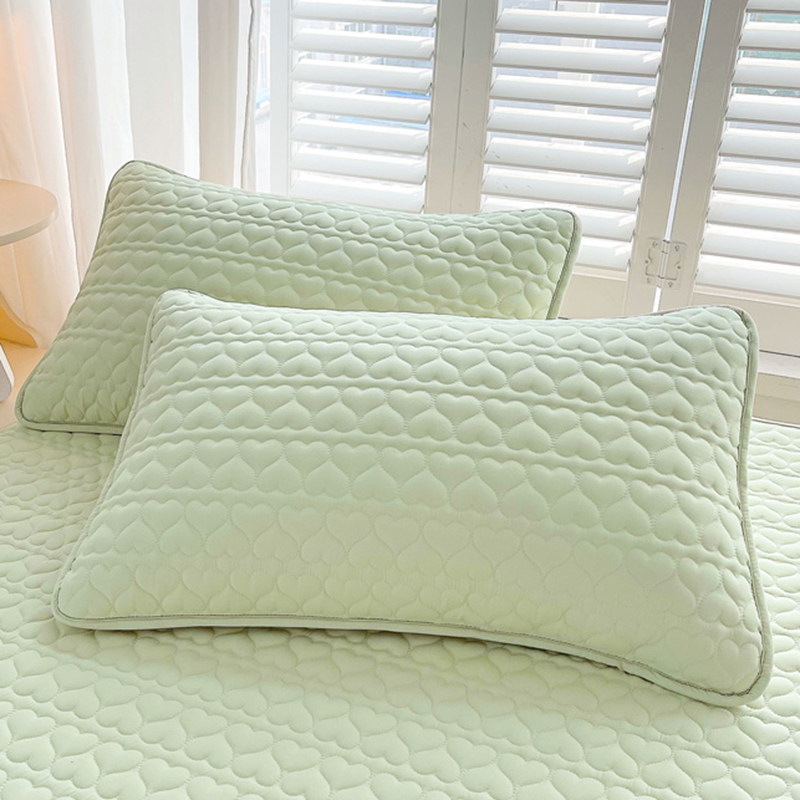 防水夹棉枕套一对装全纯色枕巾枕头套保护枕芯套家用宿舍48x74cm