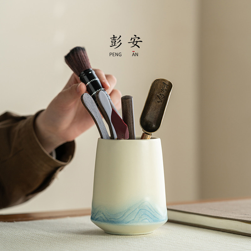 彭安黑檀木茶道六君子套装家用泡茶工具茶刀茶夹子功夫茶具配件