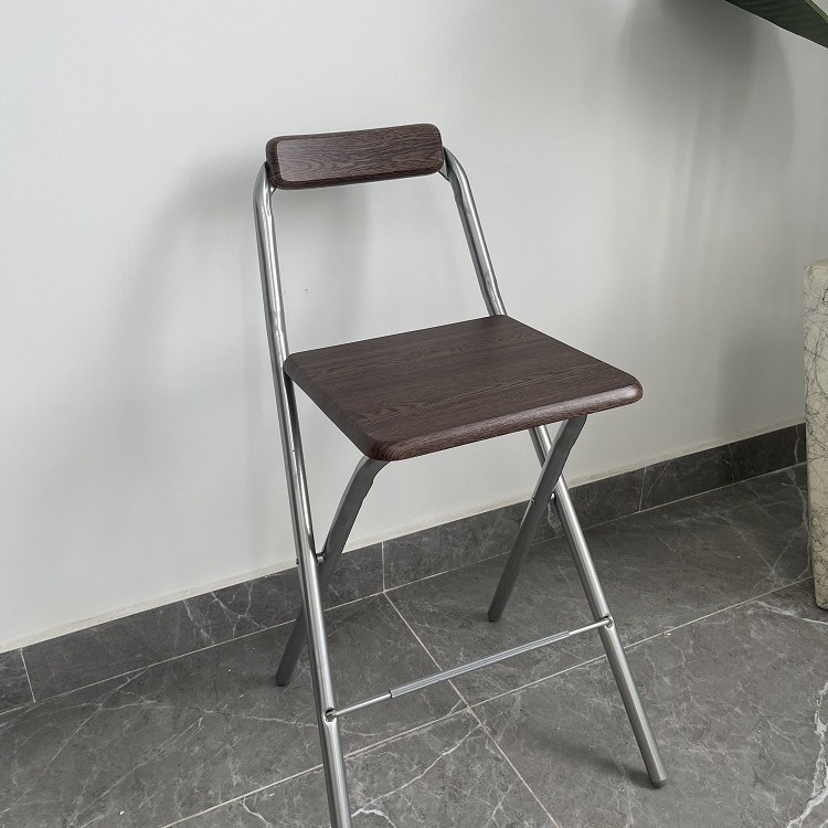 60坐高折叠靠背椅子靠背吧台酒吧阳台户外休闲椅子便捷高脚吧椅凳