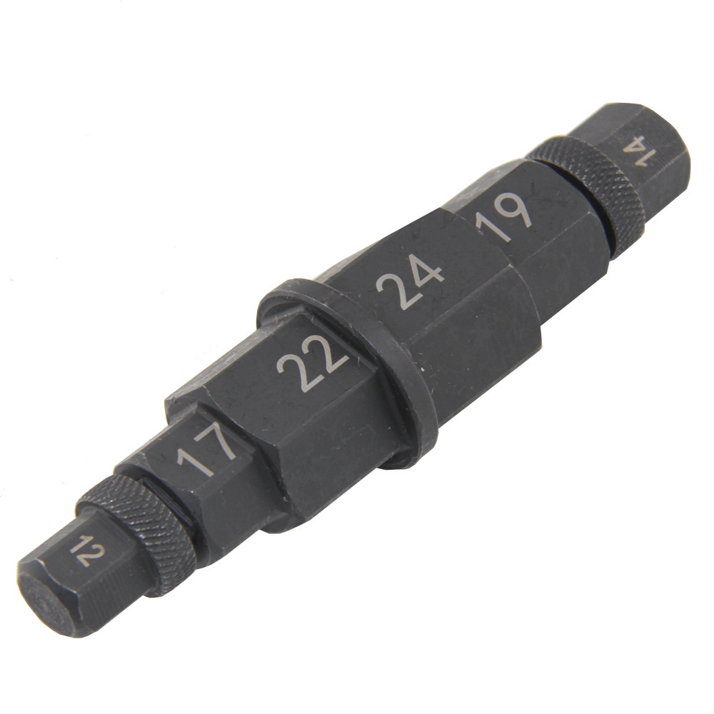 3件套摩托车轮胎主轴扳手 工具12 14 17 19 22 24mm拆卸套筒六角