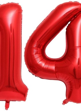 Christmas Halloween Red 14 Number Balloons 40 Inch Giant