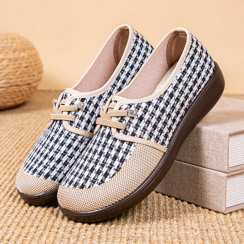 新款老北京布鞋女亚麻编织鞋