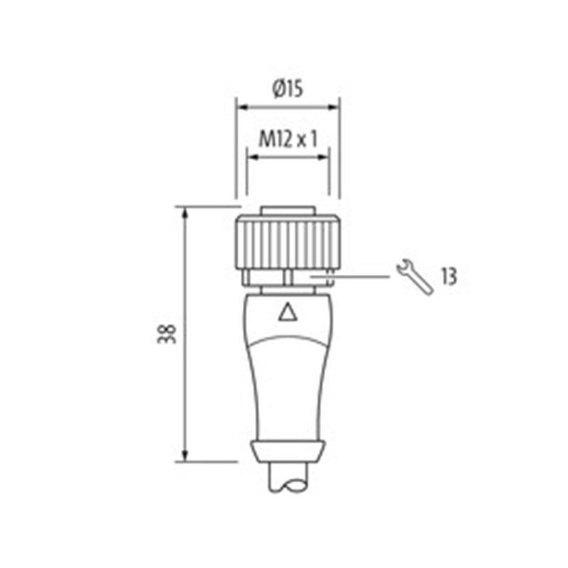 MURR穆尔7000-12221-0340500 M12带线缆套管5 m 插入, 用螺丝拧紧