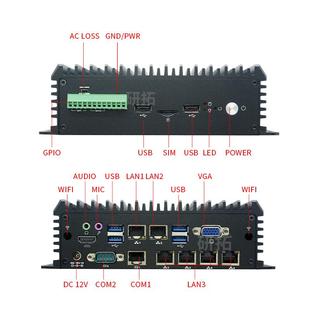 8代多千兆网卡无风扇工控视觉工业电脑mini软路由 研拓i3i5i7