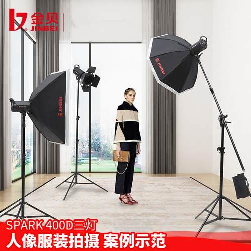 金贝摄影灯400w摄影棚套装棚拍闪光灯人像拍照补光灯影室打光灯