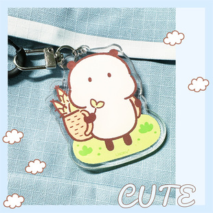 陈小桃野萌君可爱萌熊猫动漫表情包周边背包钥匙扣情侣亚克力挂件